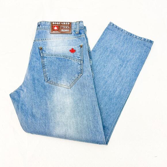 Dsquared Men's Wide Leg Light Wash Denim Jeans Model 410 Size 33 - Picture 8 of 8